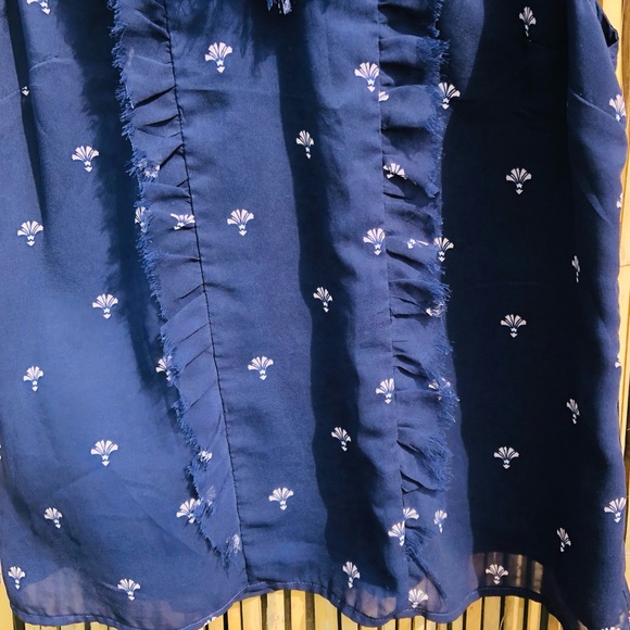 SOLD Portmans Navy Detailed High Neck Top w/ Pin Tucks 12 - Picture 12 of 17